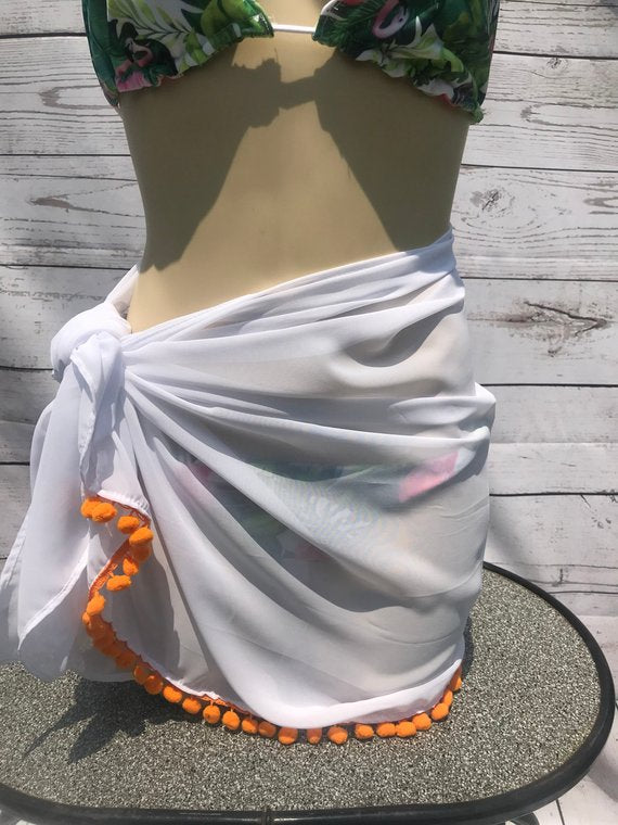 Sarong Cover Up with Trim